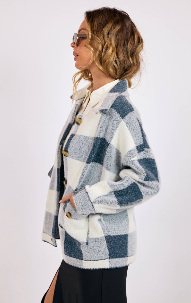 Lola Buffalo Plaid Sweater Jacket
