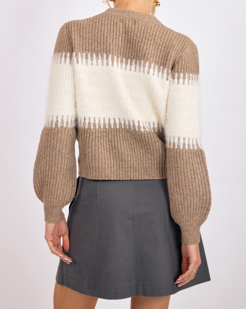 Freya Mix Yarn Crew Neck Sweater