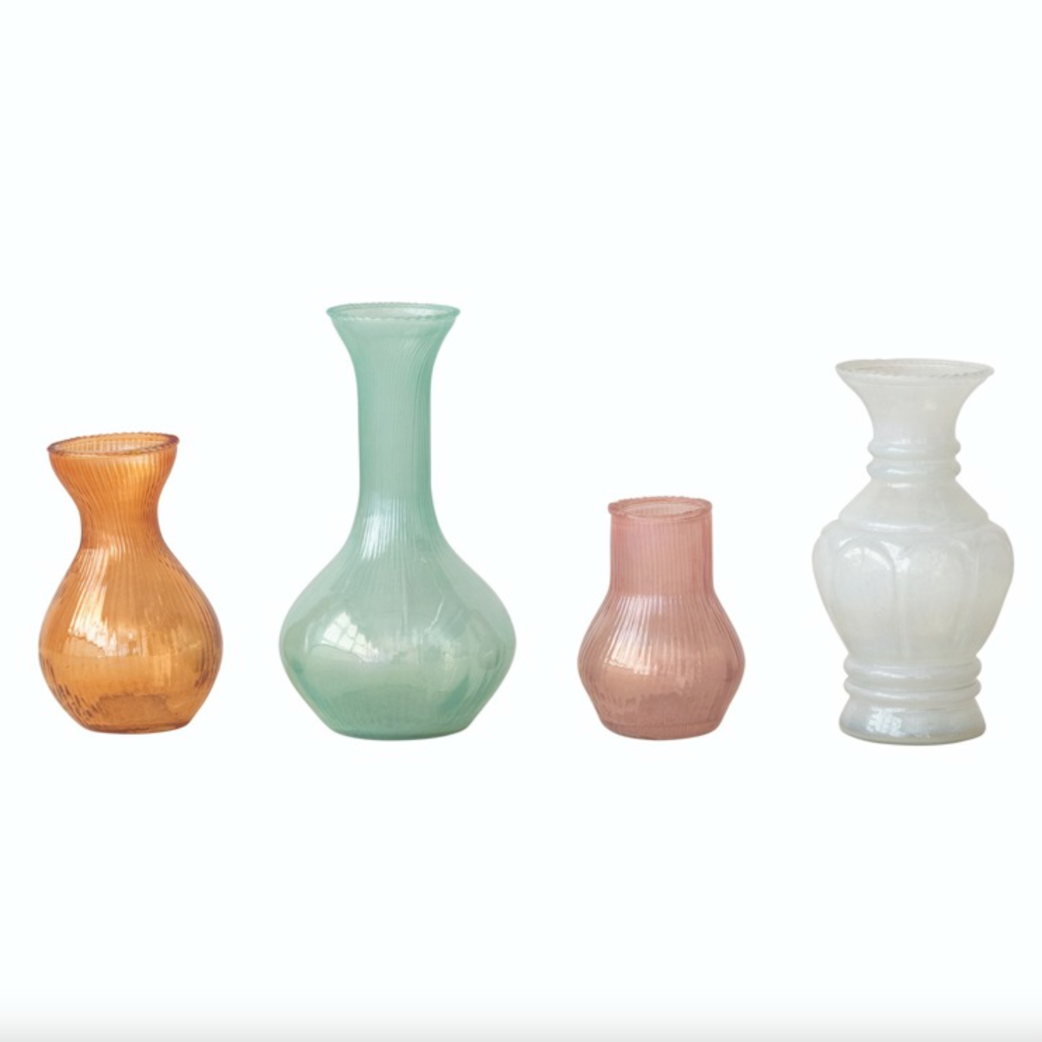 Soft Pastel Glass Bud Vases