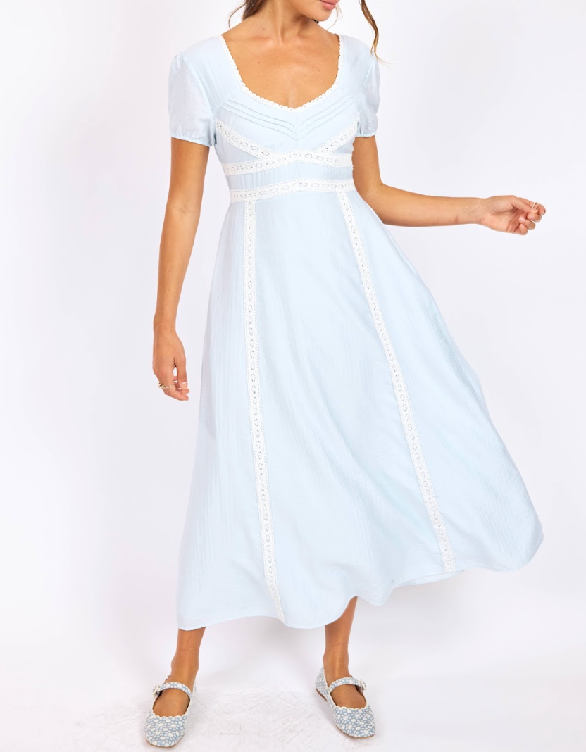 Percy Lace Trim Maxi Dress