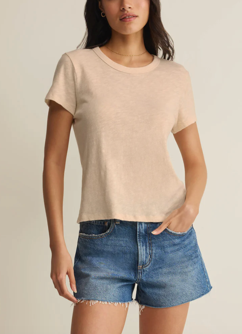 Junie Slub Tee Shirt - Island Coconut