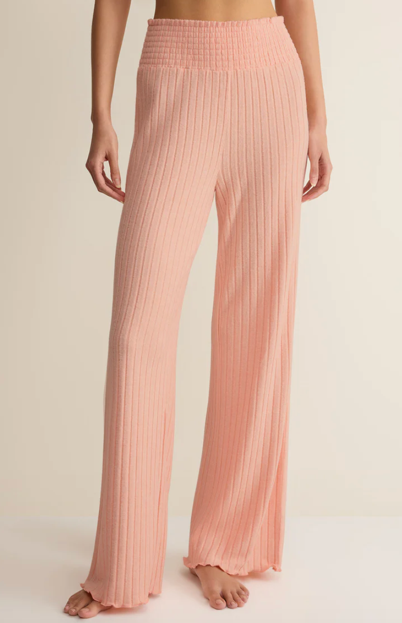 Dawn Smocked Rib Pant - Bellini
