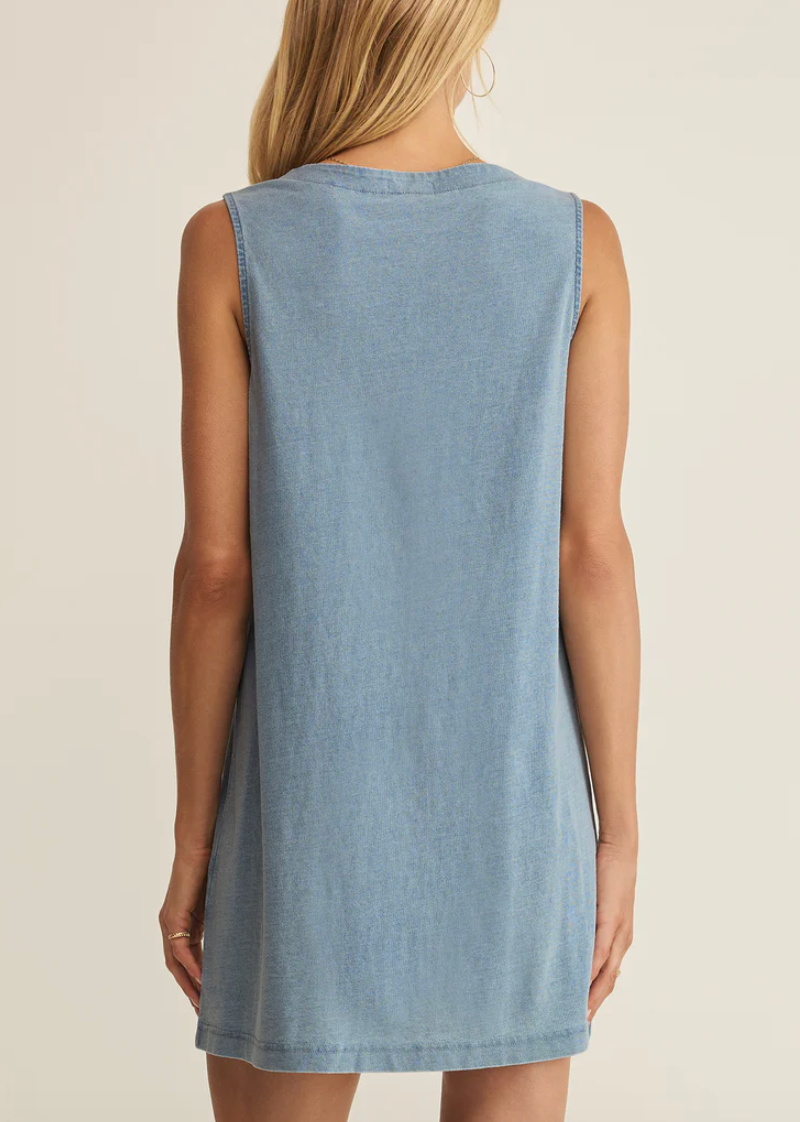Solace Denim Mini Dress - Ocean Air Indigo