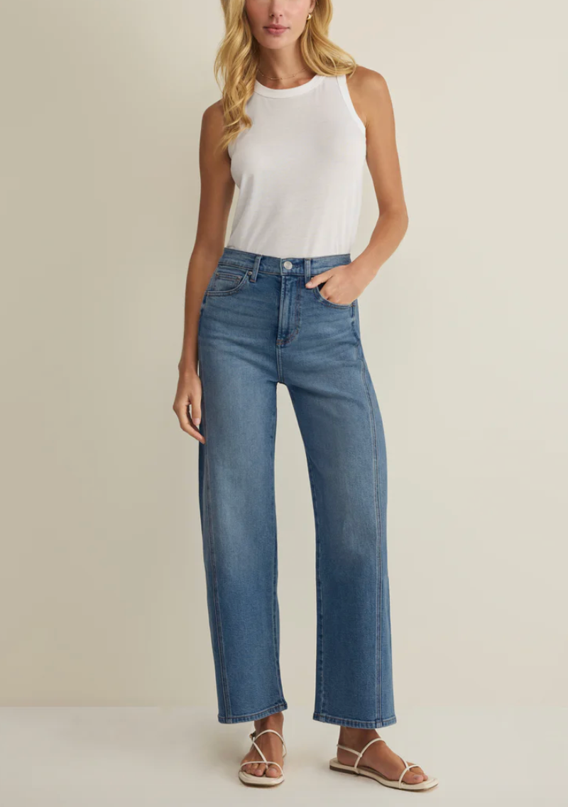 Luna High Rise Bowed Crop - Eternity