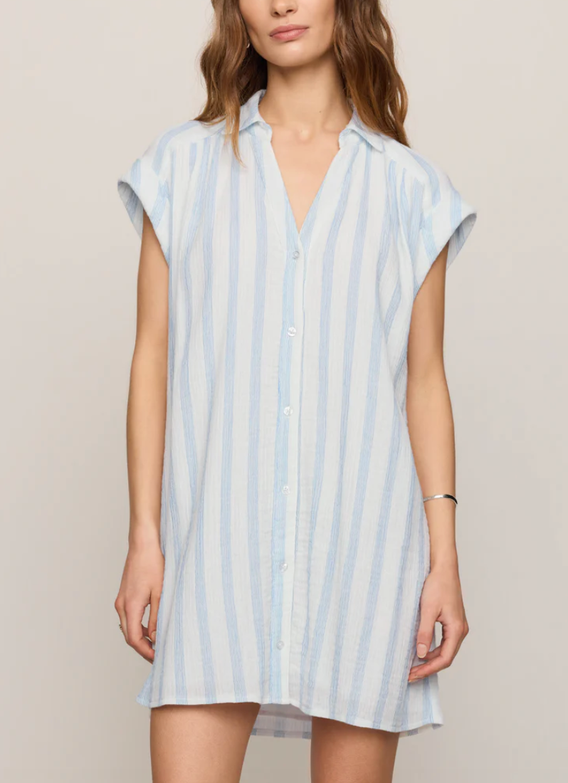 Shellbound Striped Gauze Dress