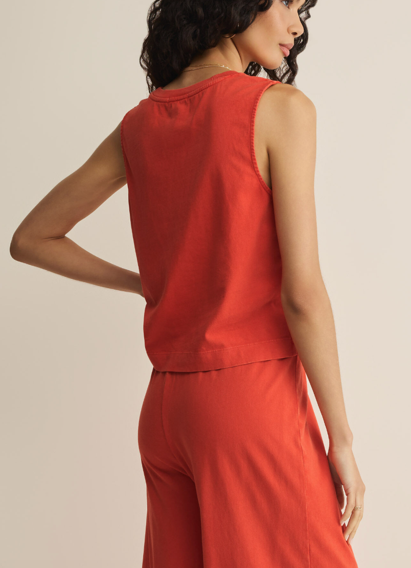 Sloane Jersey Muscle Tank - Lychee