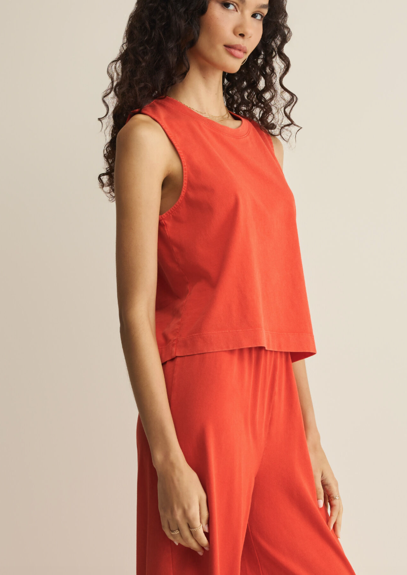 Sloane Jersey Muscle Tank - Lychee