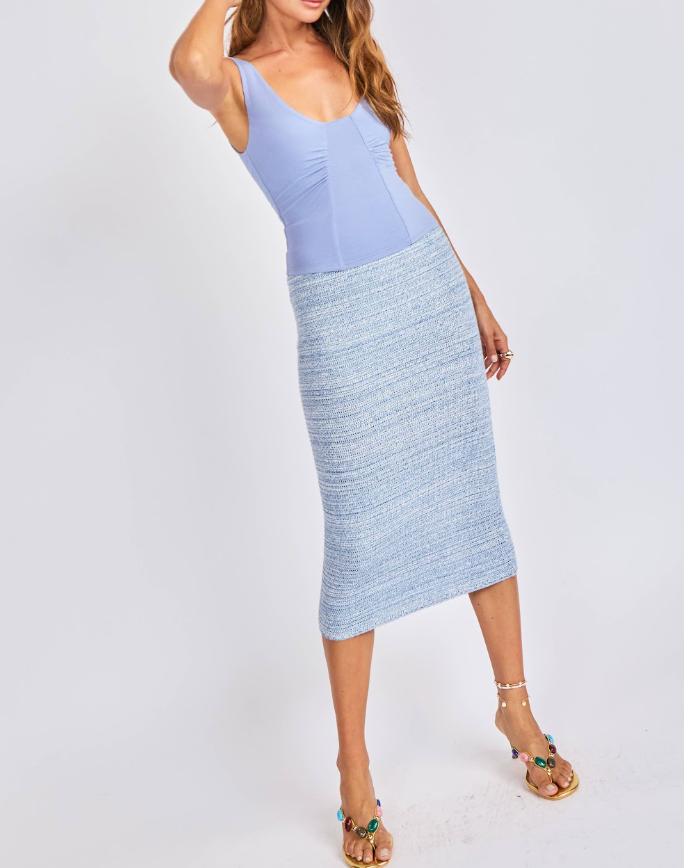 Skipper Knit Tank - Dusty Blue