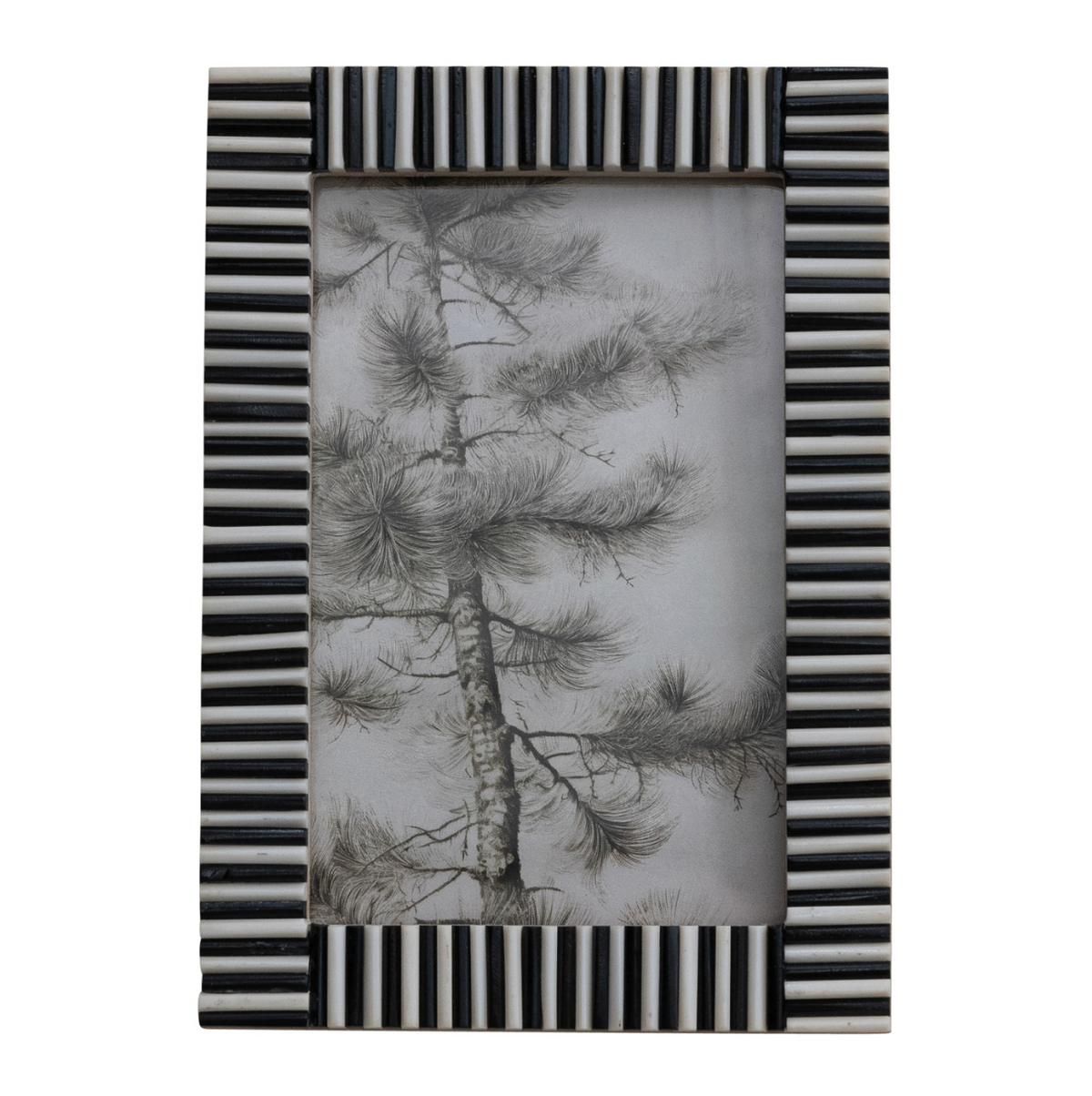Black + White Ribbed Photo Frame