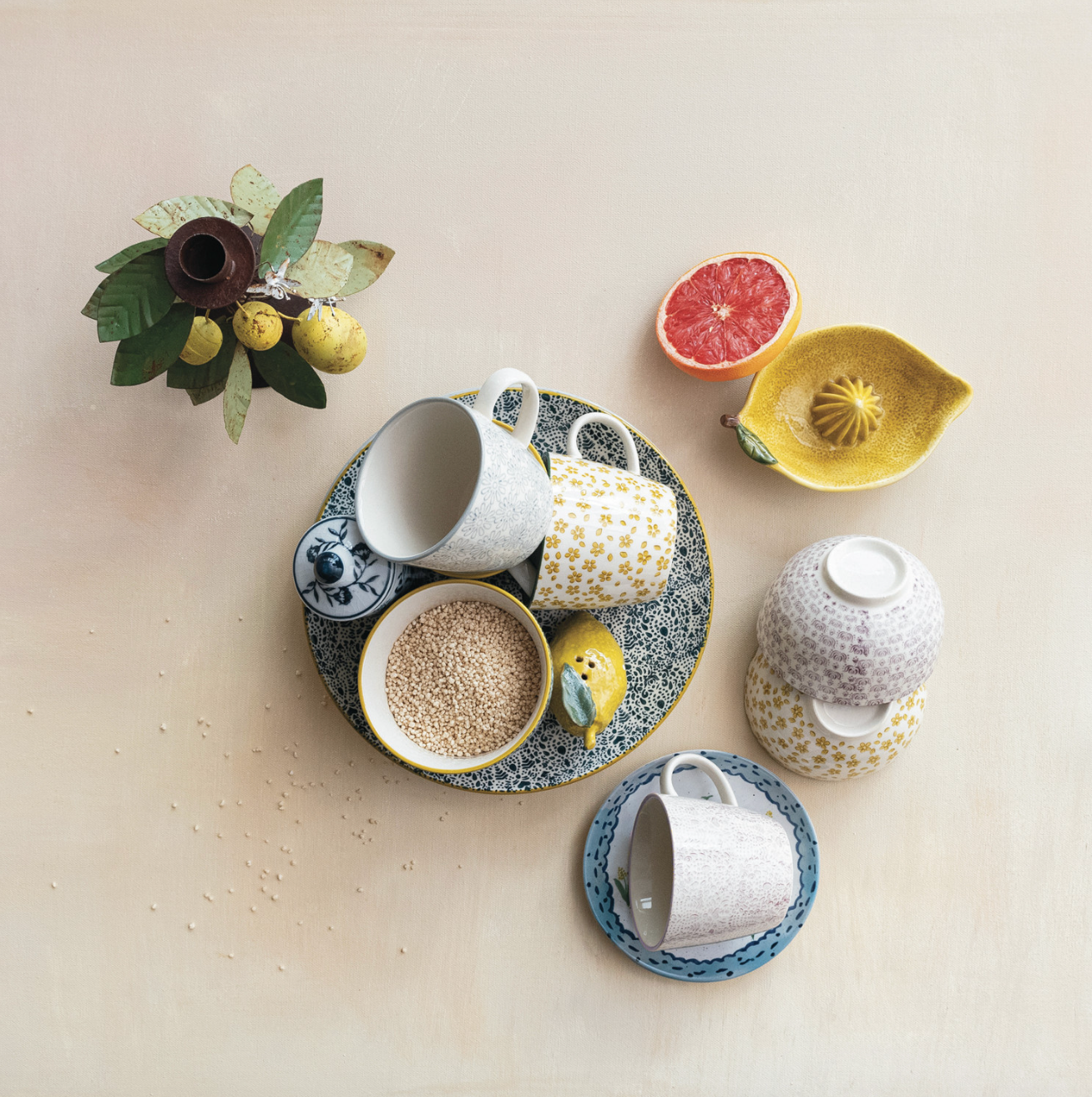 Patterned Stoneware Mug