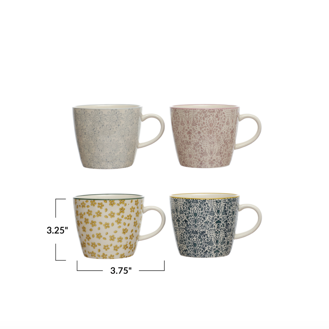 Patterned Stoneware Mug