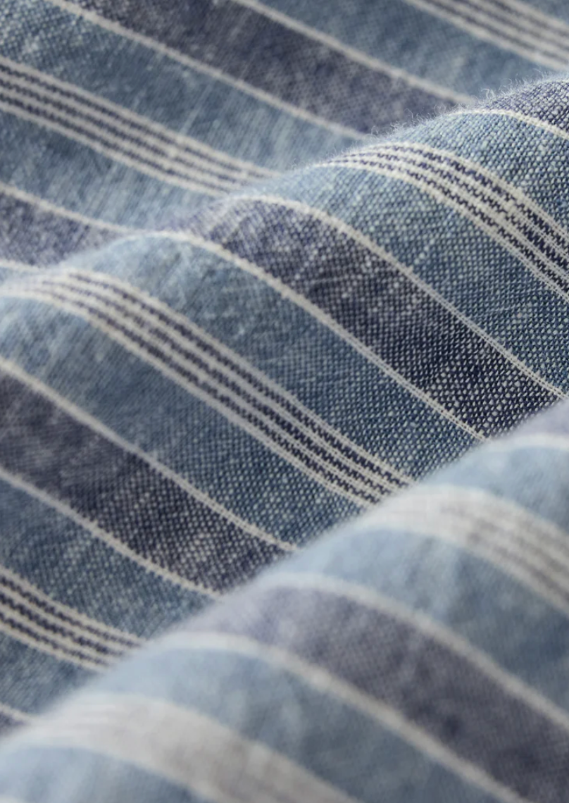 The Perfect Striped Button Up - Indigo