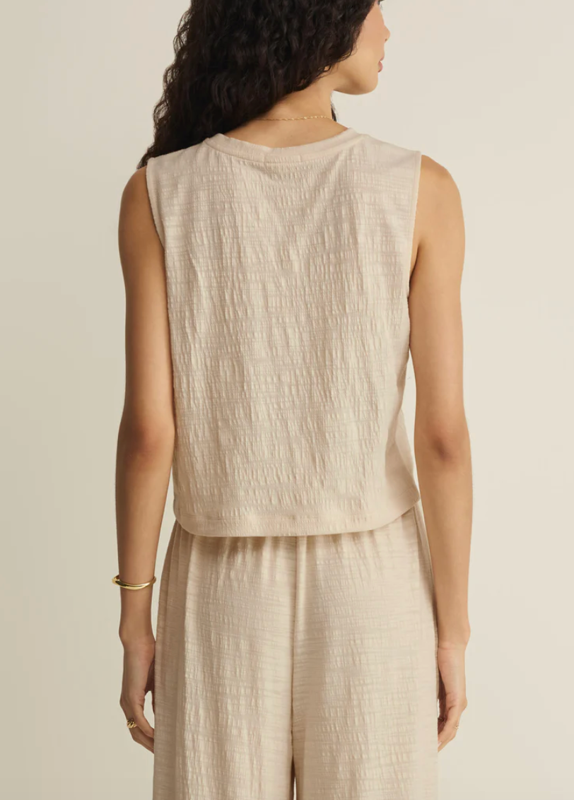 Sloane Textured Top - Whisper White