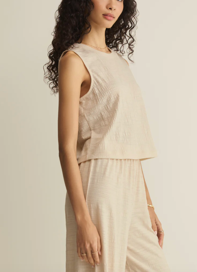 Sloane Textured Top - Whisper White