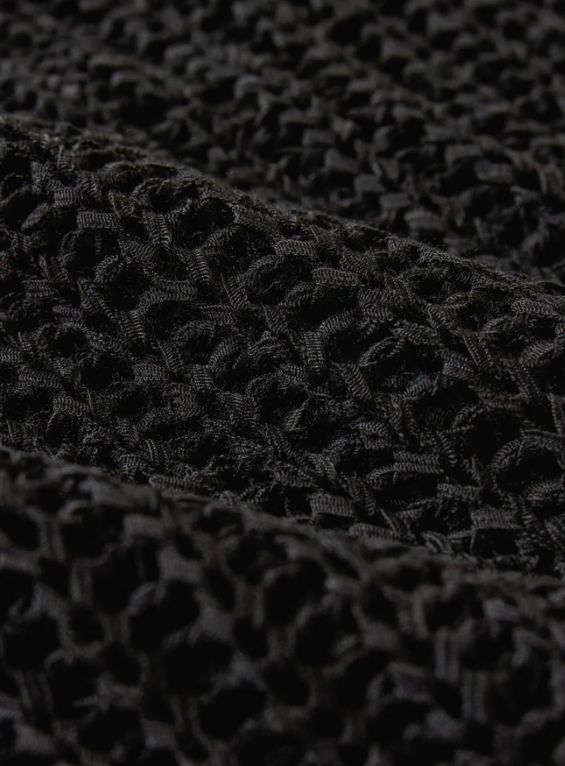 Tate Lace Up Sweater Top - Black