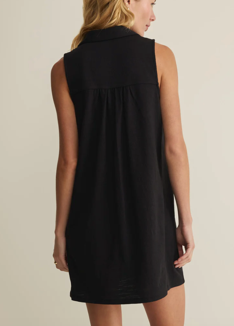 New Light Textured Mini Dress - Black