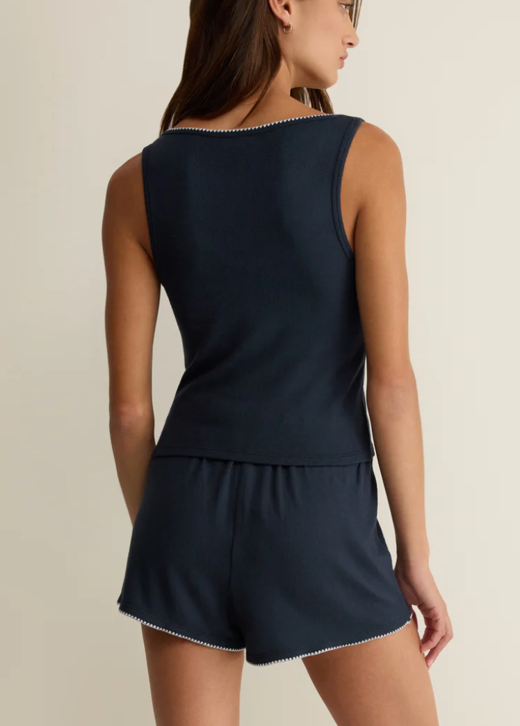 Stately V-Neck Tank - Eclipse