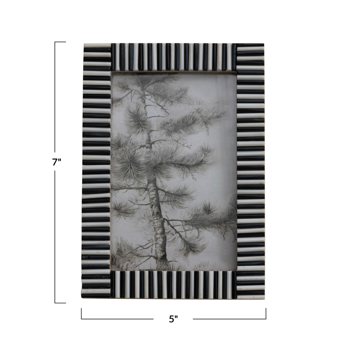 Black + White Ribbed Photo Frame