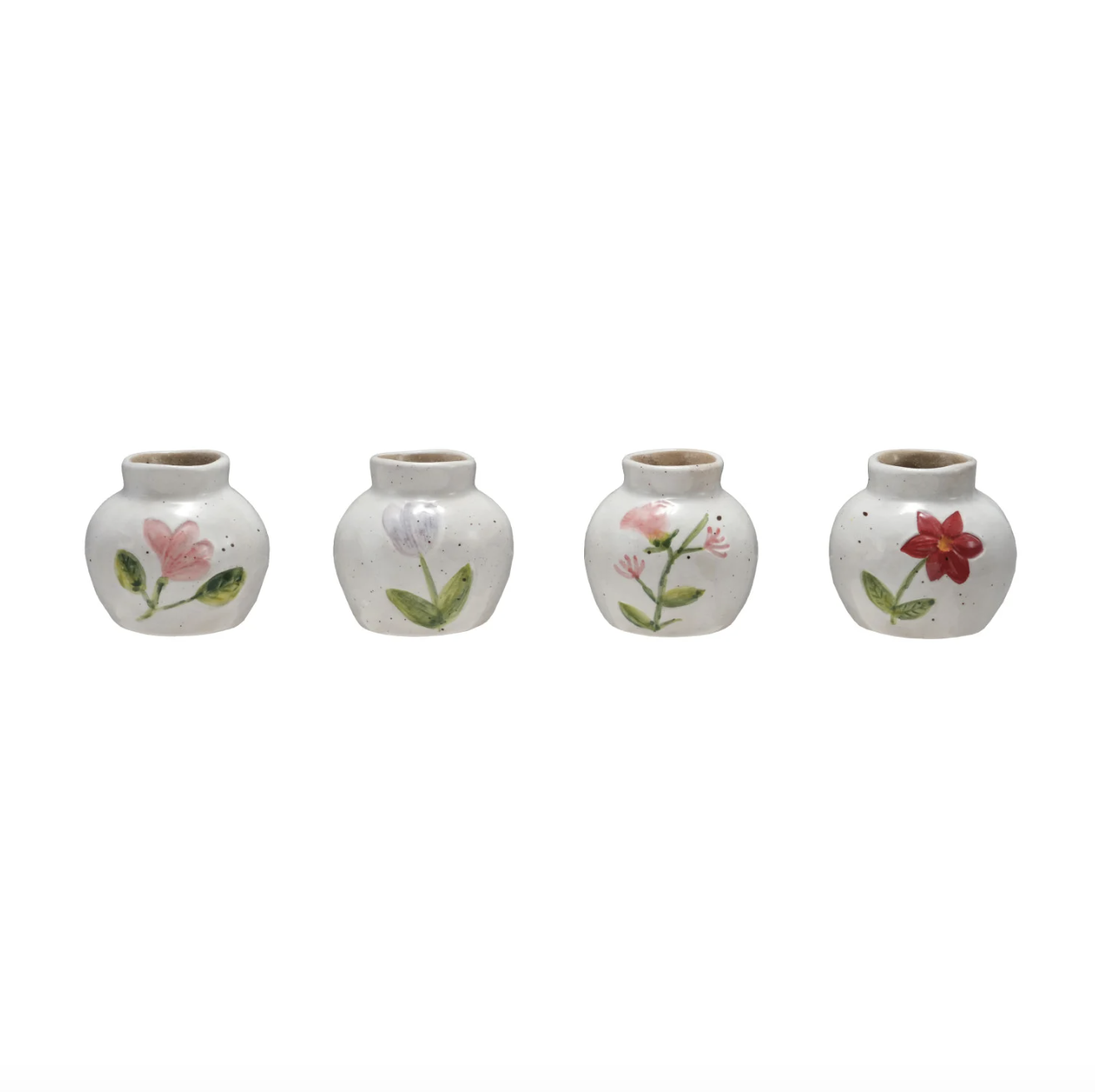 Hand-Painted Floral Bud Vase