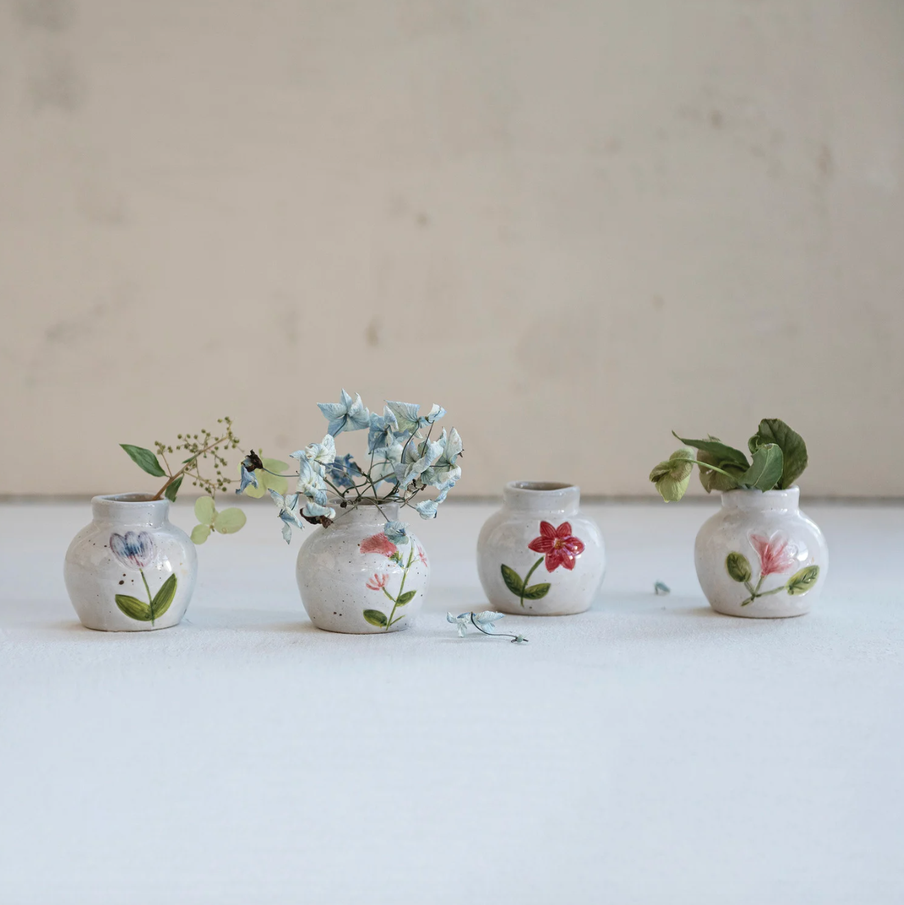 Hand-Painted Floral Bud Vase