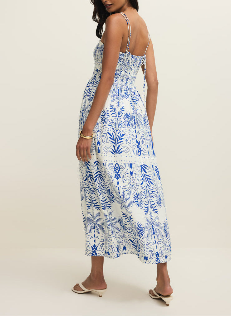 Nadine Palm Maxi Dress - Nautical