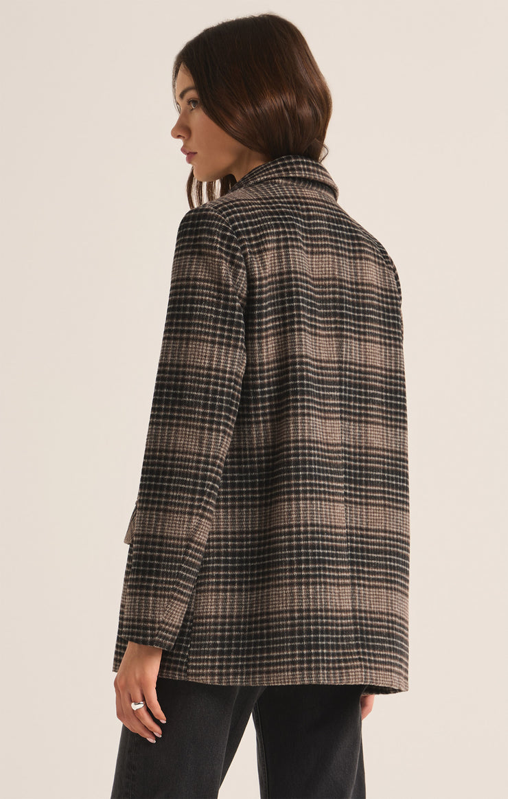 Kingston Relaxed Plaid Blazer - Latte *FINAL SALE*