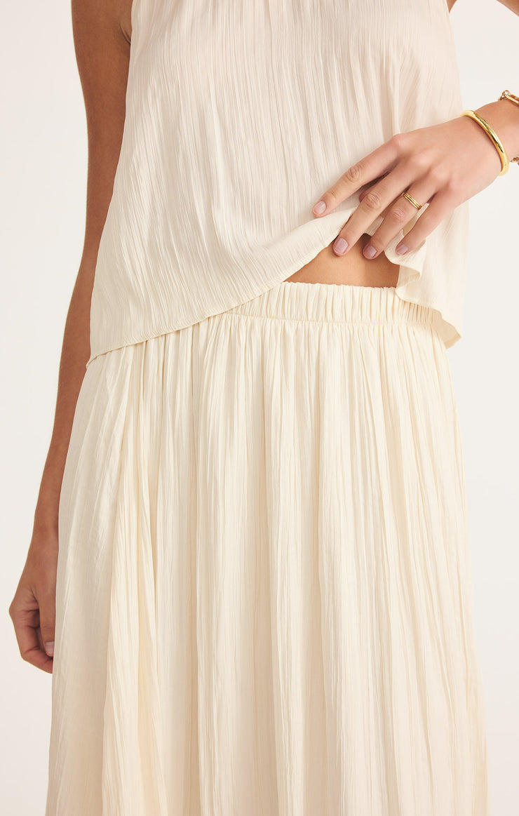 Nicoline Crinkle Midi Skirt - Sandstone