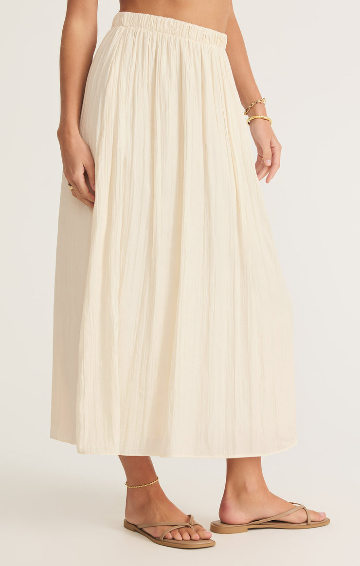 Nicoline Crinkle Midi Skirt - Sandstone