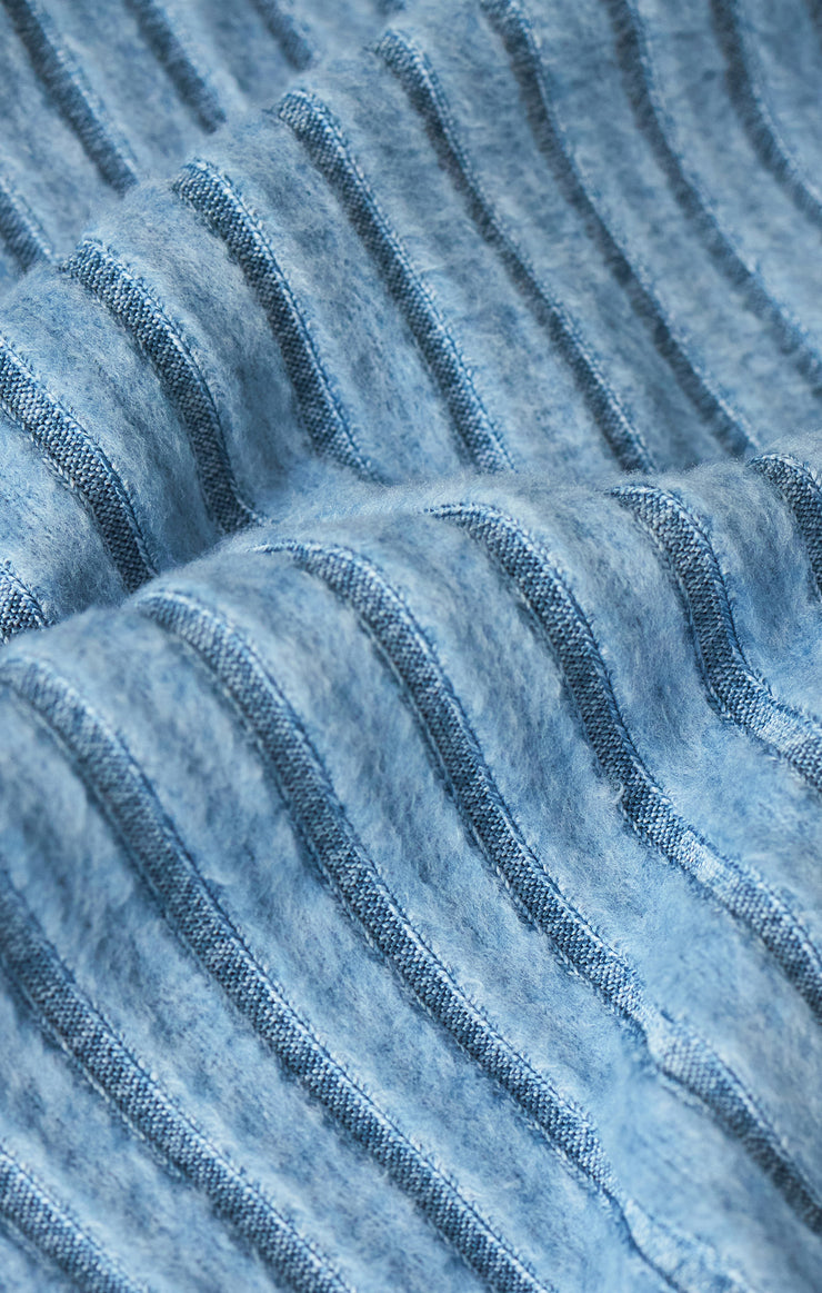 Dawn Smocked Rib Pant - Oceanic Blue