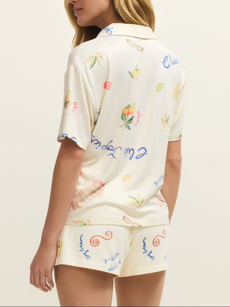 Beach Days Pajama Top - Vanilla Ice