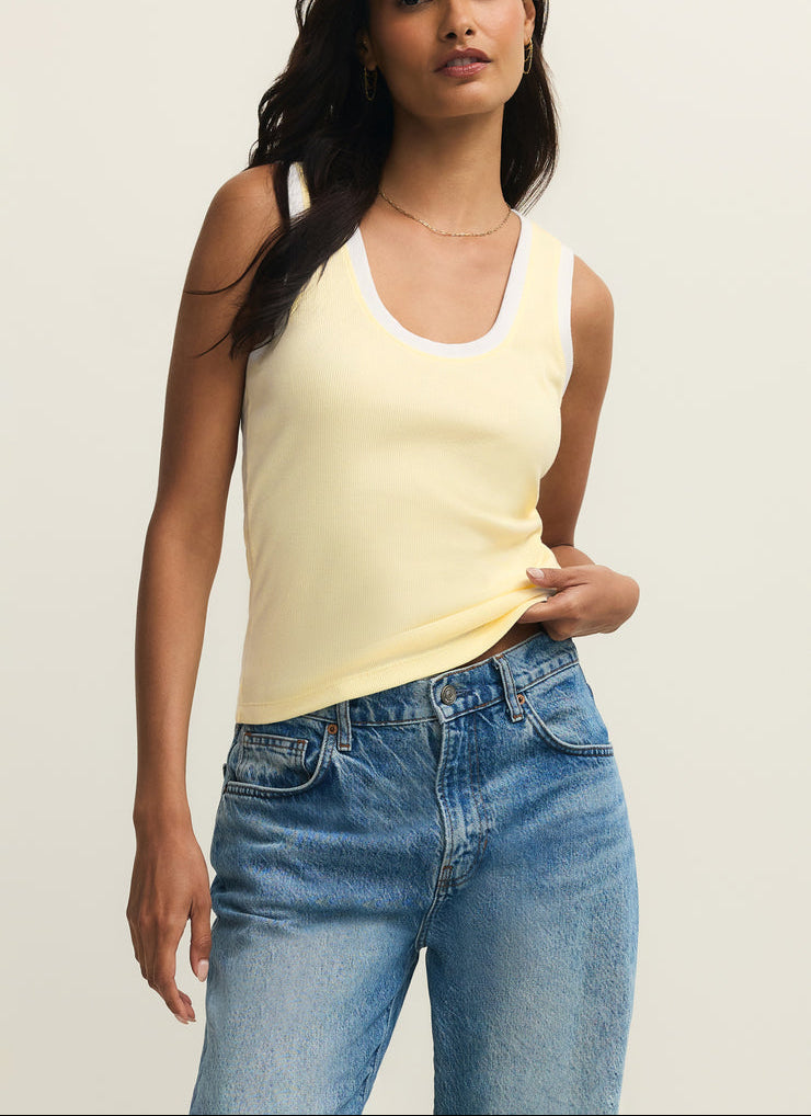 Sirena Contrast Rib Tank - Pineapple