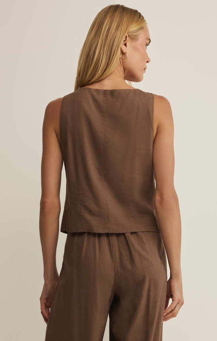Roman Linen Vest - Palo Santo