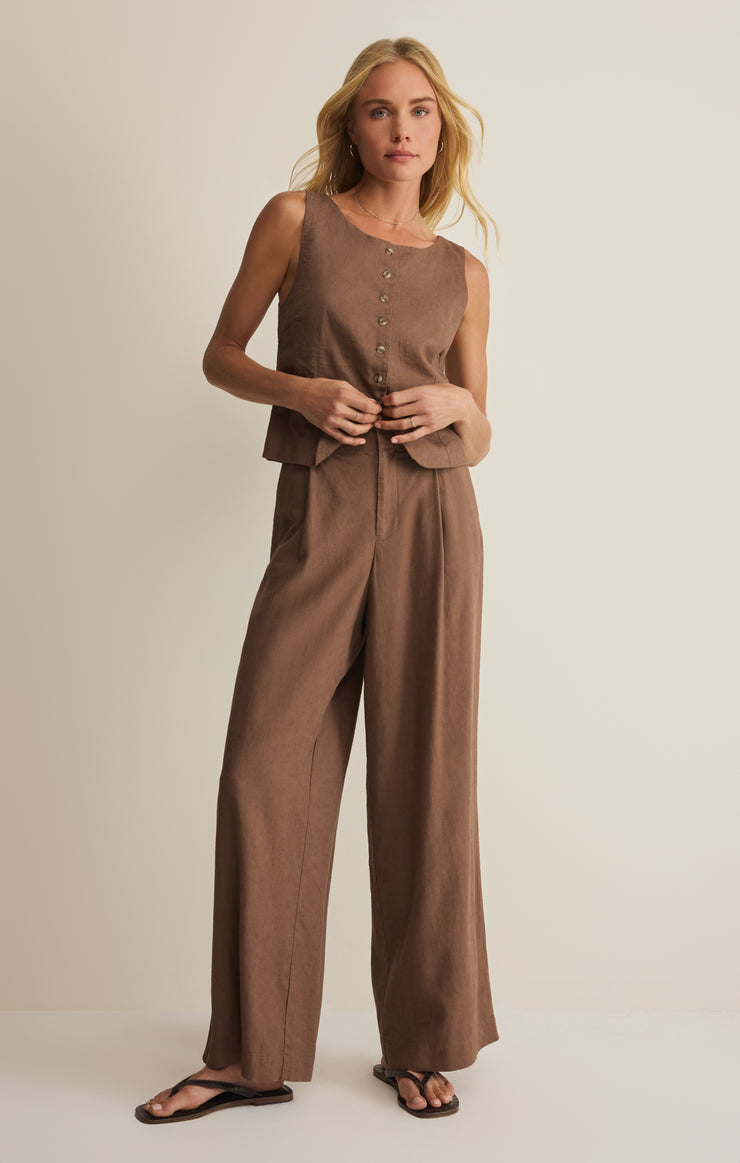 Roman Linen Vest - Palo Santo
