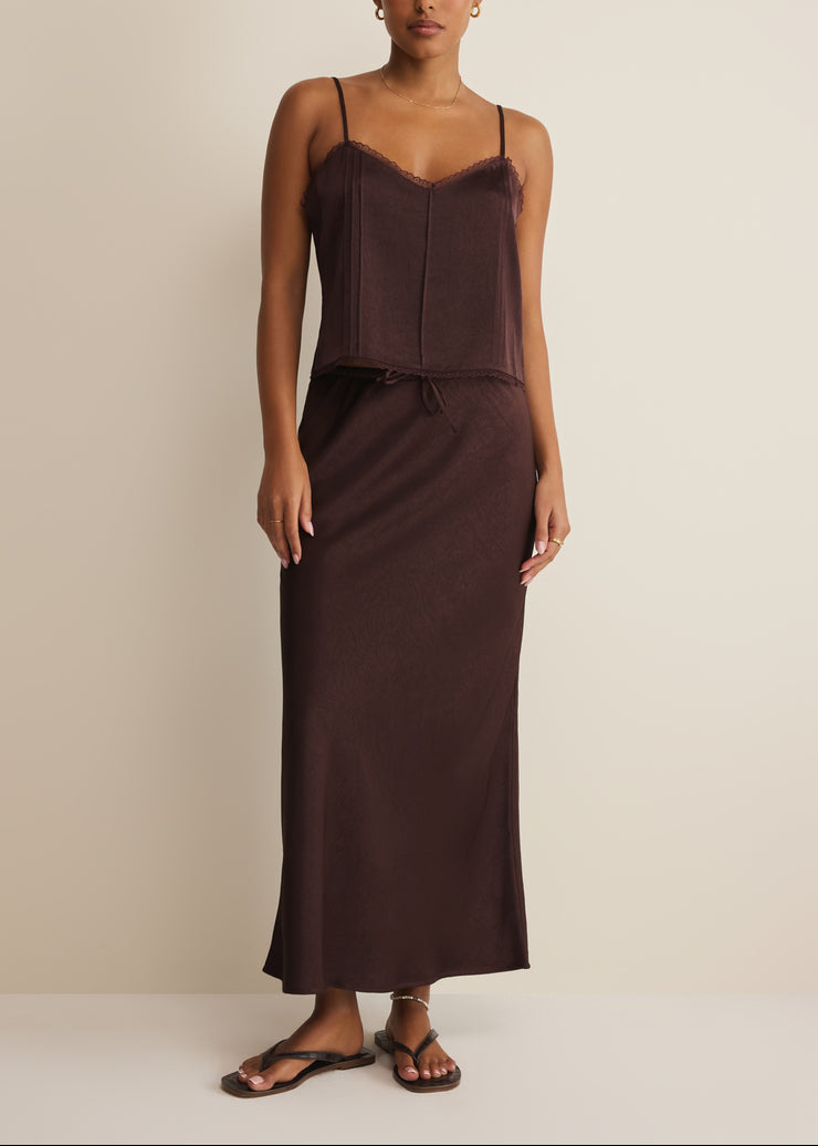 Viva Satin Tank - Chocolate Cherry