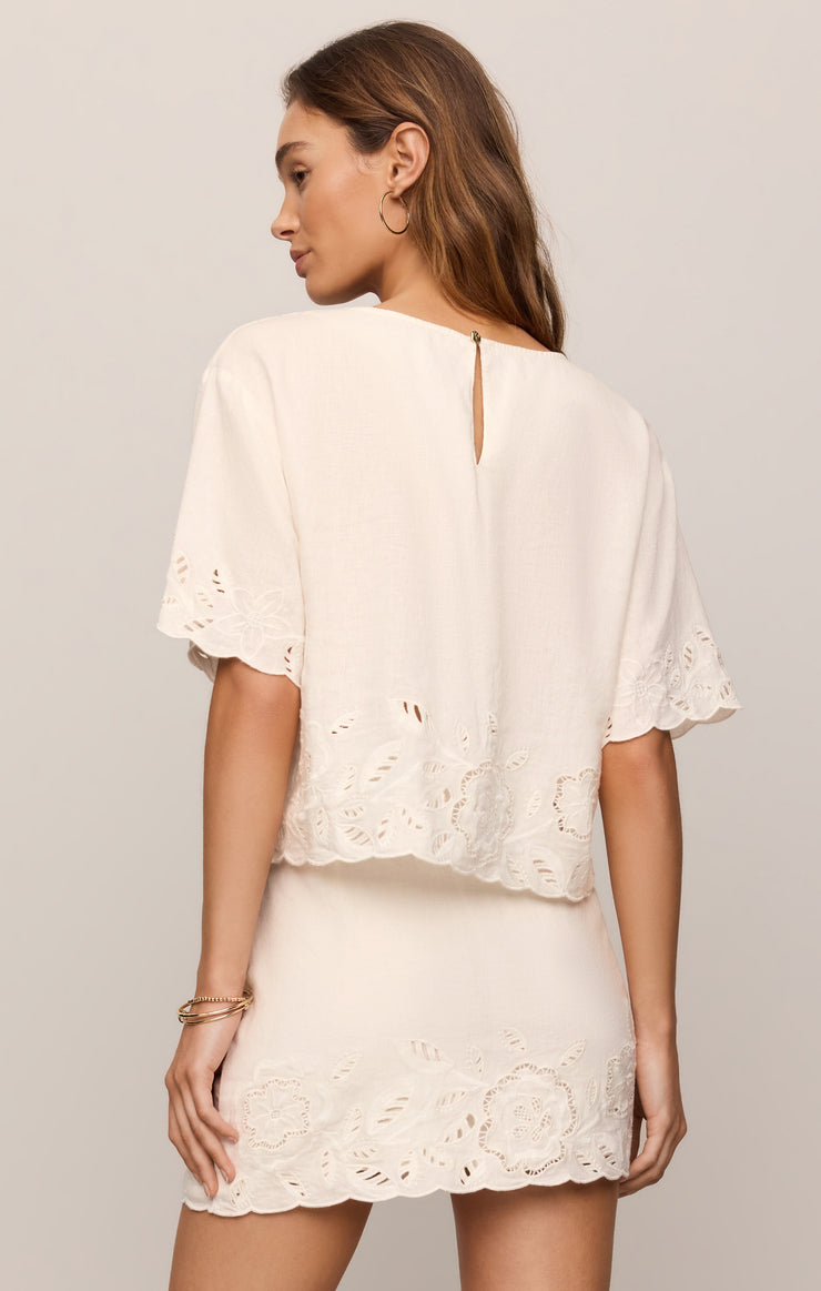 Daya Embroidered Linen Top