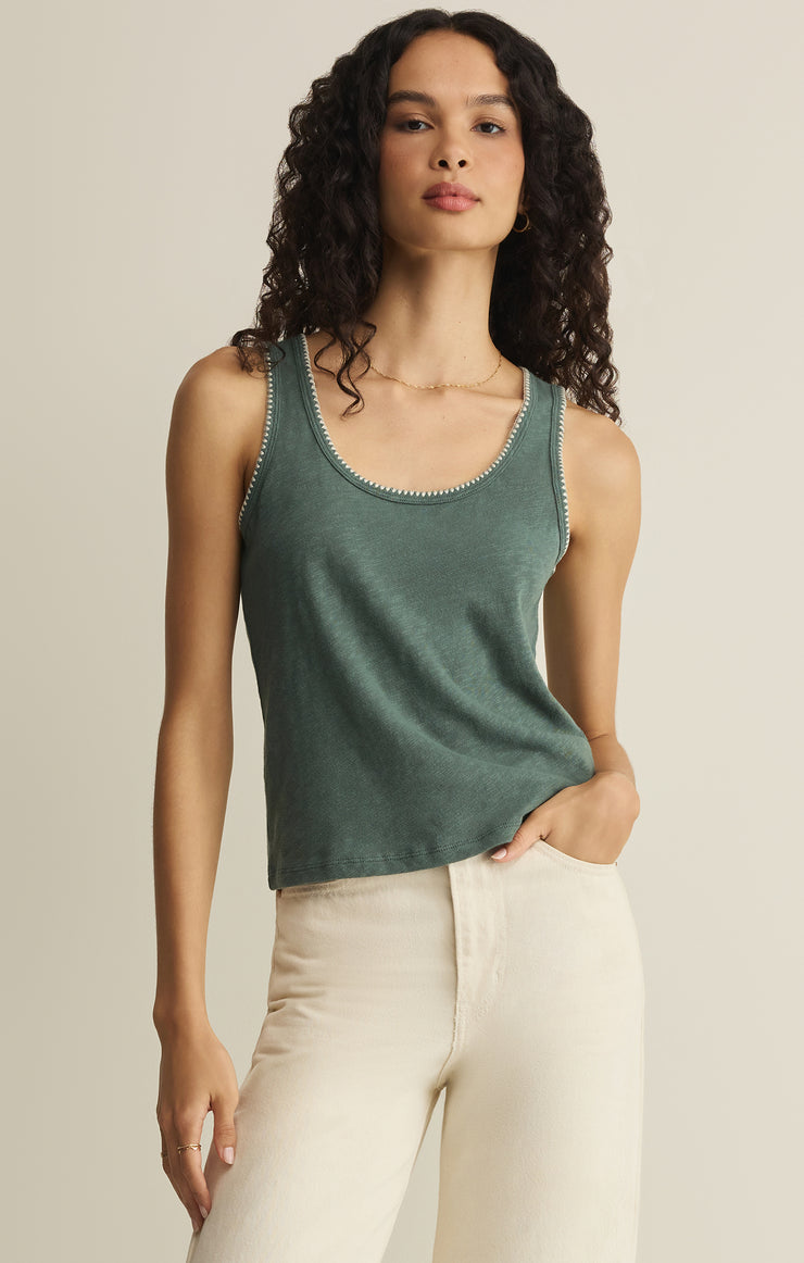 Julian Crochet Tank - Everglade