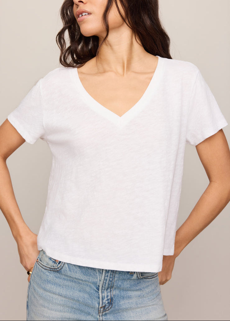 Nomad V Neck Tee - White