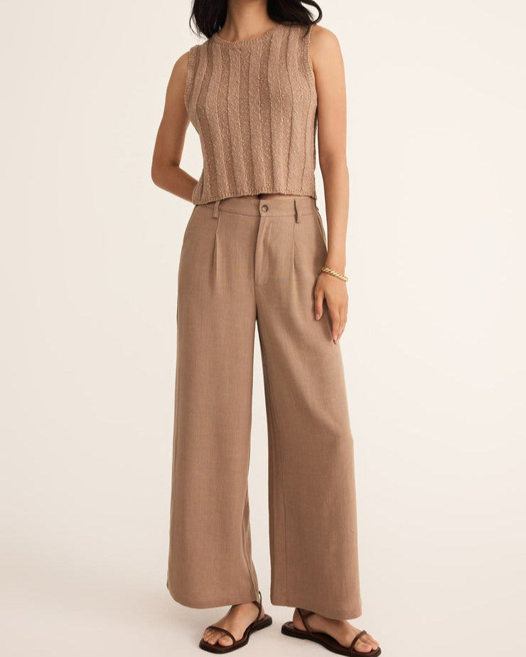 Calan Rib Sweater Top - Iced Coffee