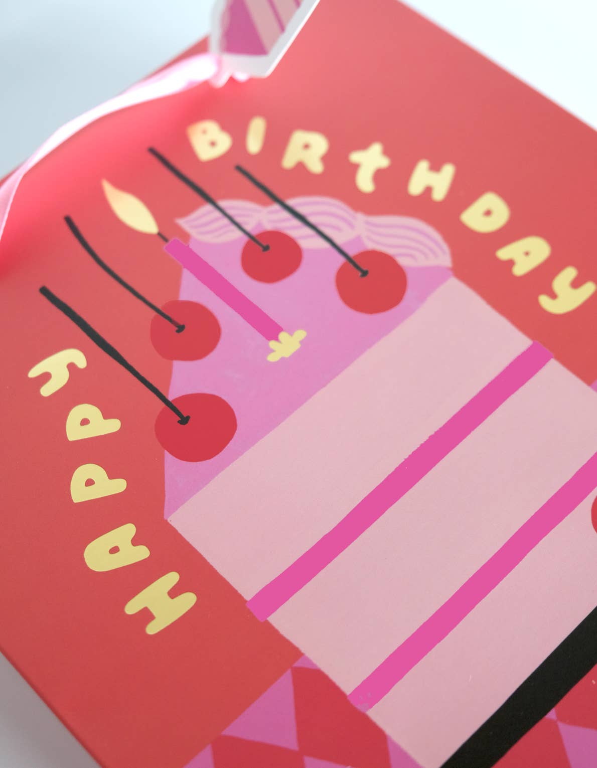 Cherry Birthday Cake Gift Bag