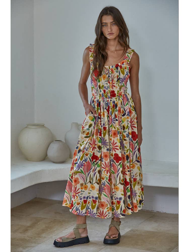 Desert Floral Midi Dress