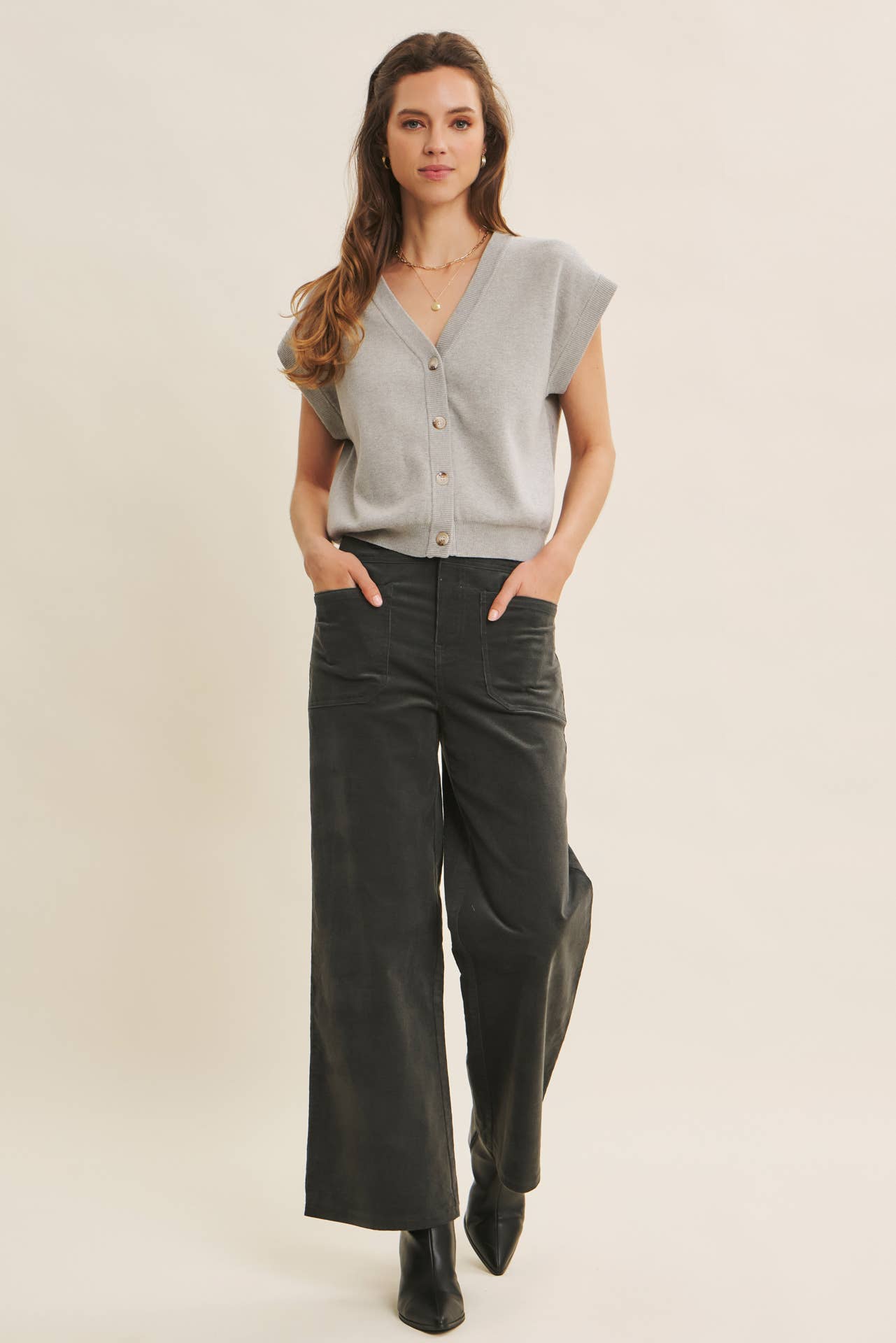 Ginger Spiced Corduroy Wide Leg Pants