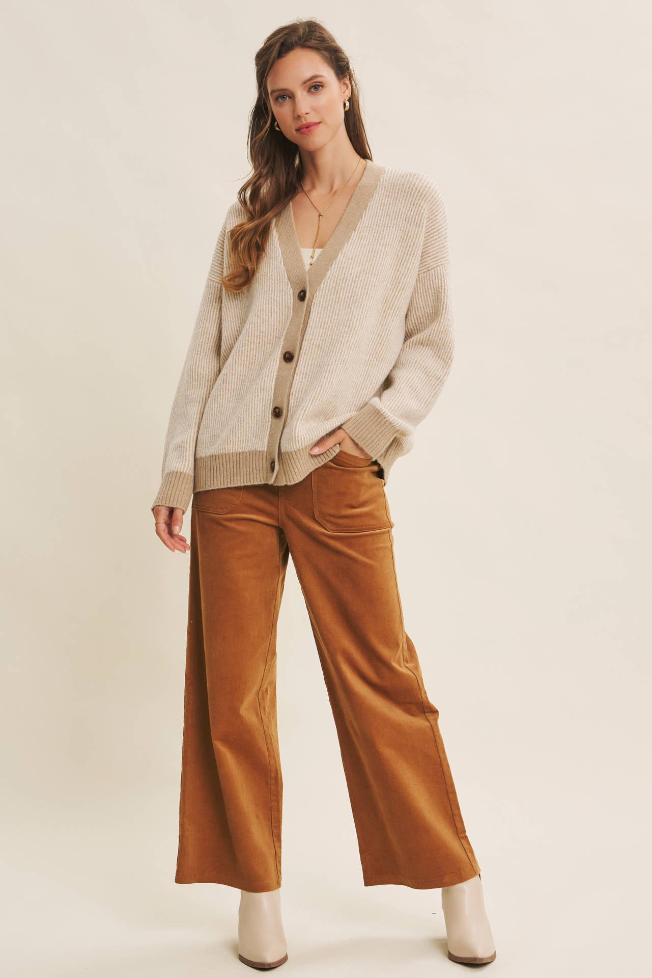 Ginger Spiced Corduroy Wide Leg Pants