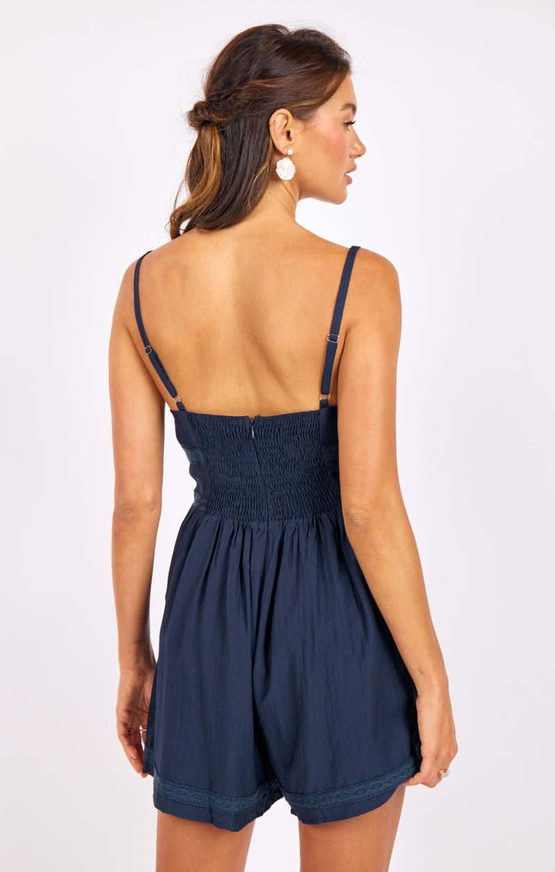 Percy Lace Trim Romper