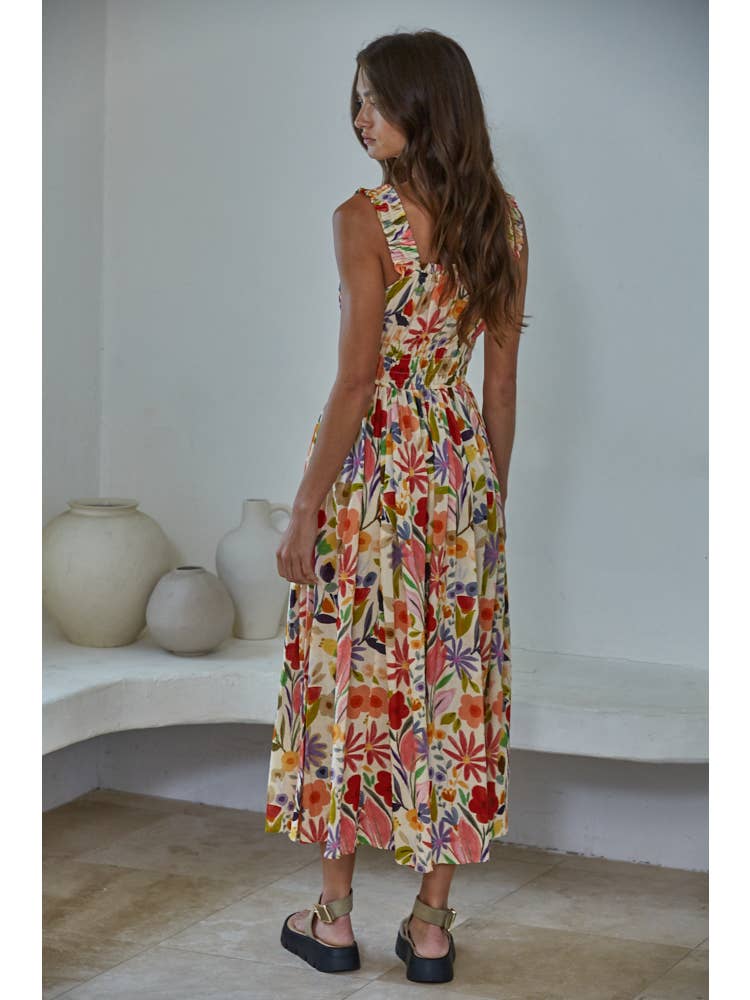 Desert Floral Midi Dress