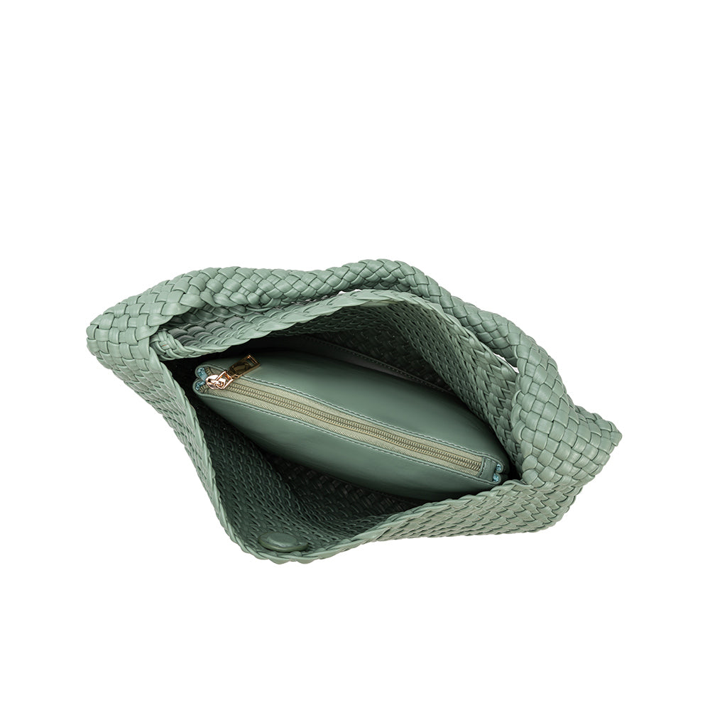 Johanna Large Vegan Shoulder Bag - Light Teal