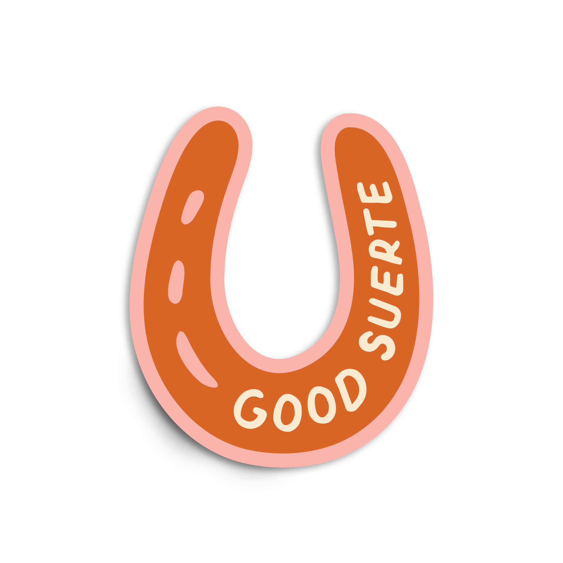Good Luck Horseshoe Sticker Orange