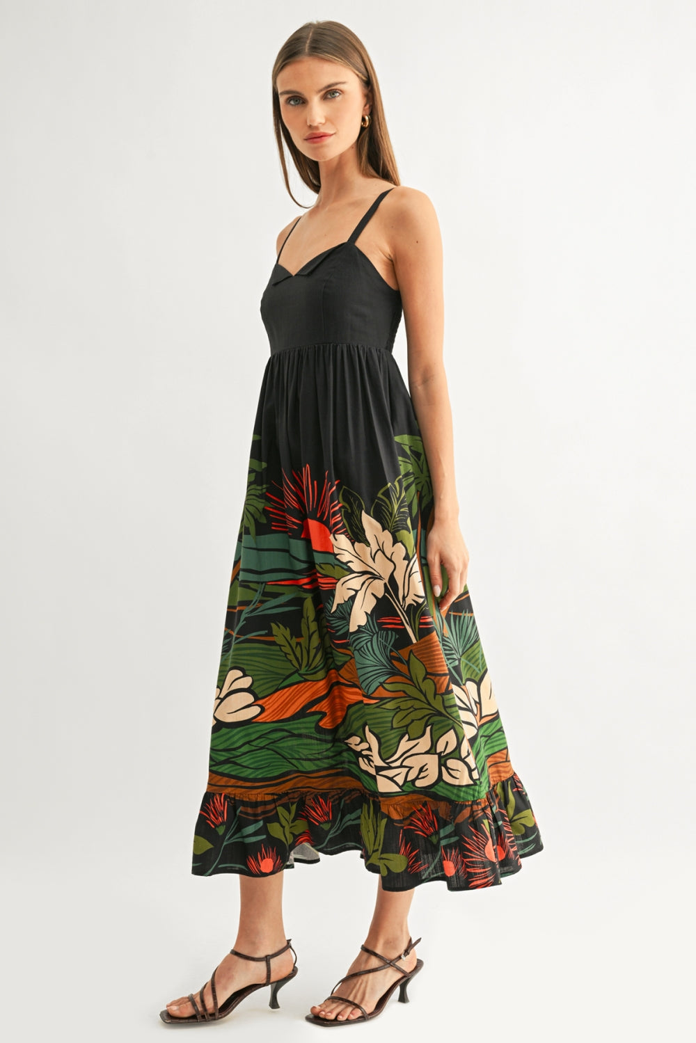 Leah Ruffled Babydoll Maxi Dress