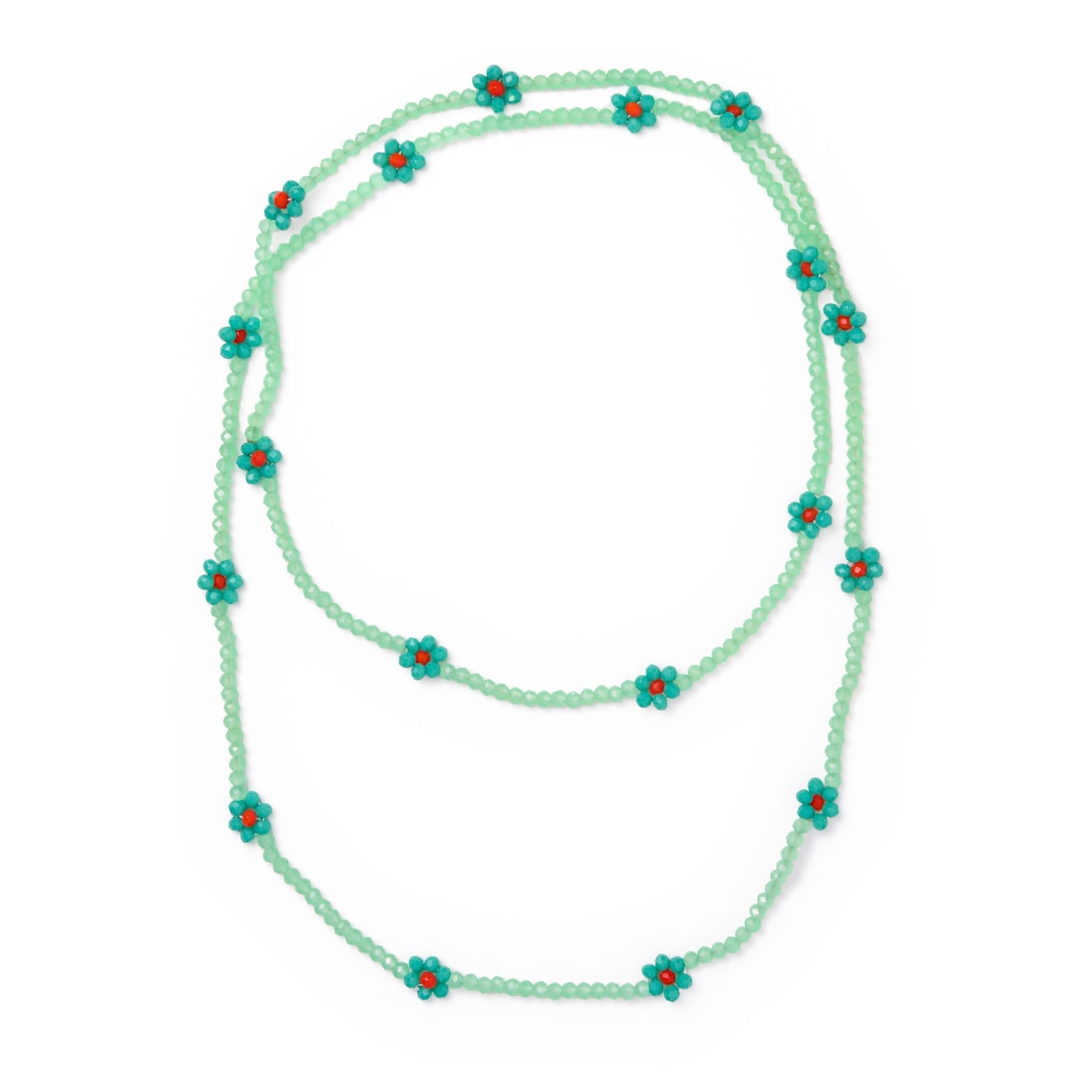 Andie Crystal Beaded Flower Necklace