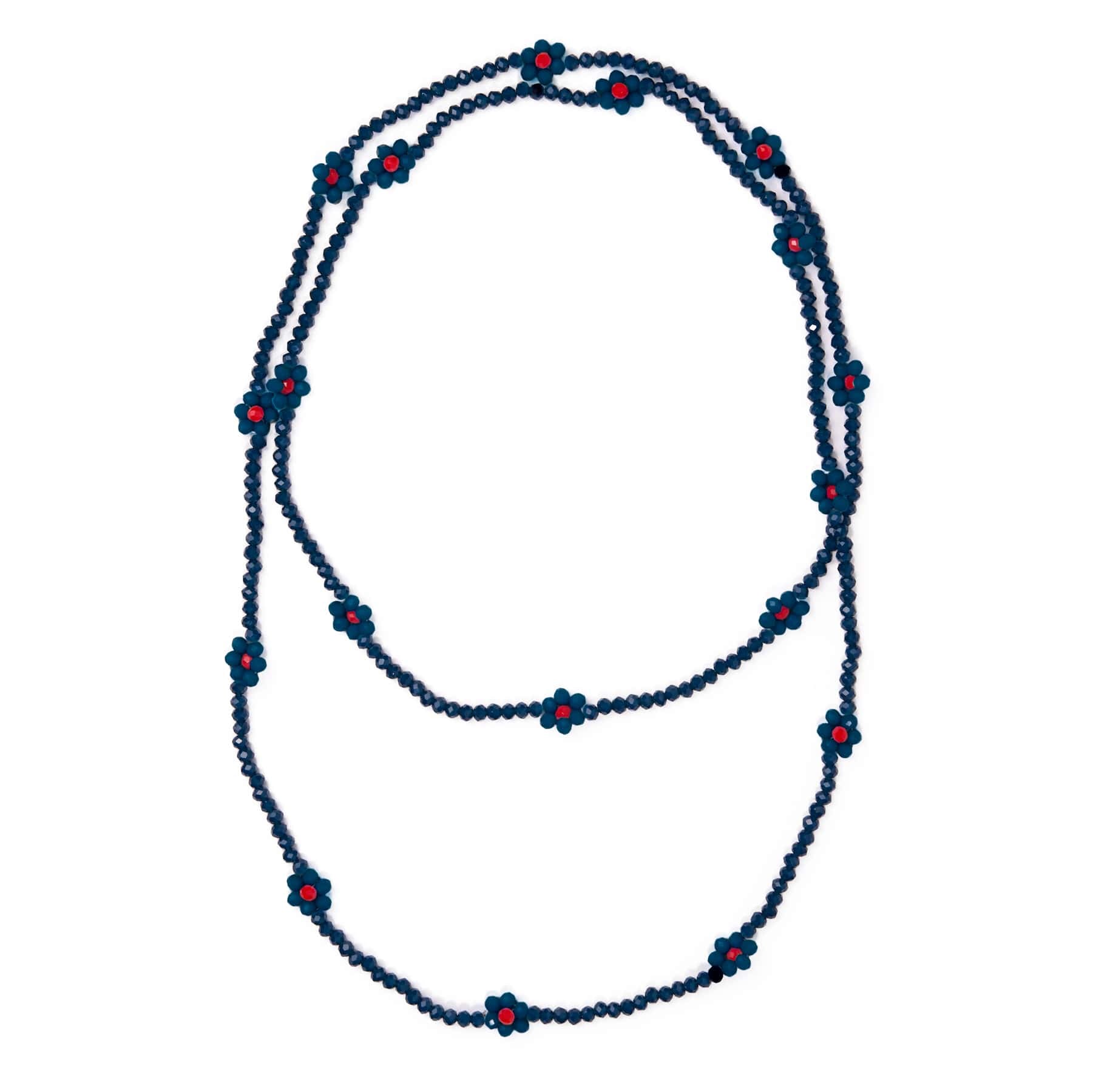 Andie Crystal Beaded Flower Necklace