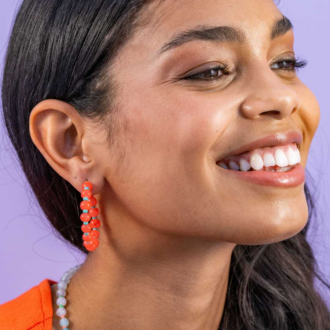 Angela Stone Hoop Earrings